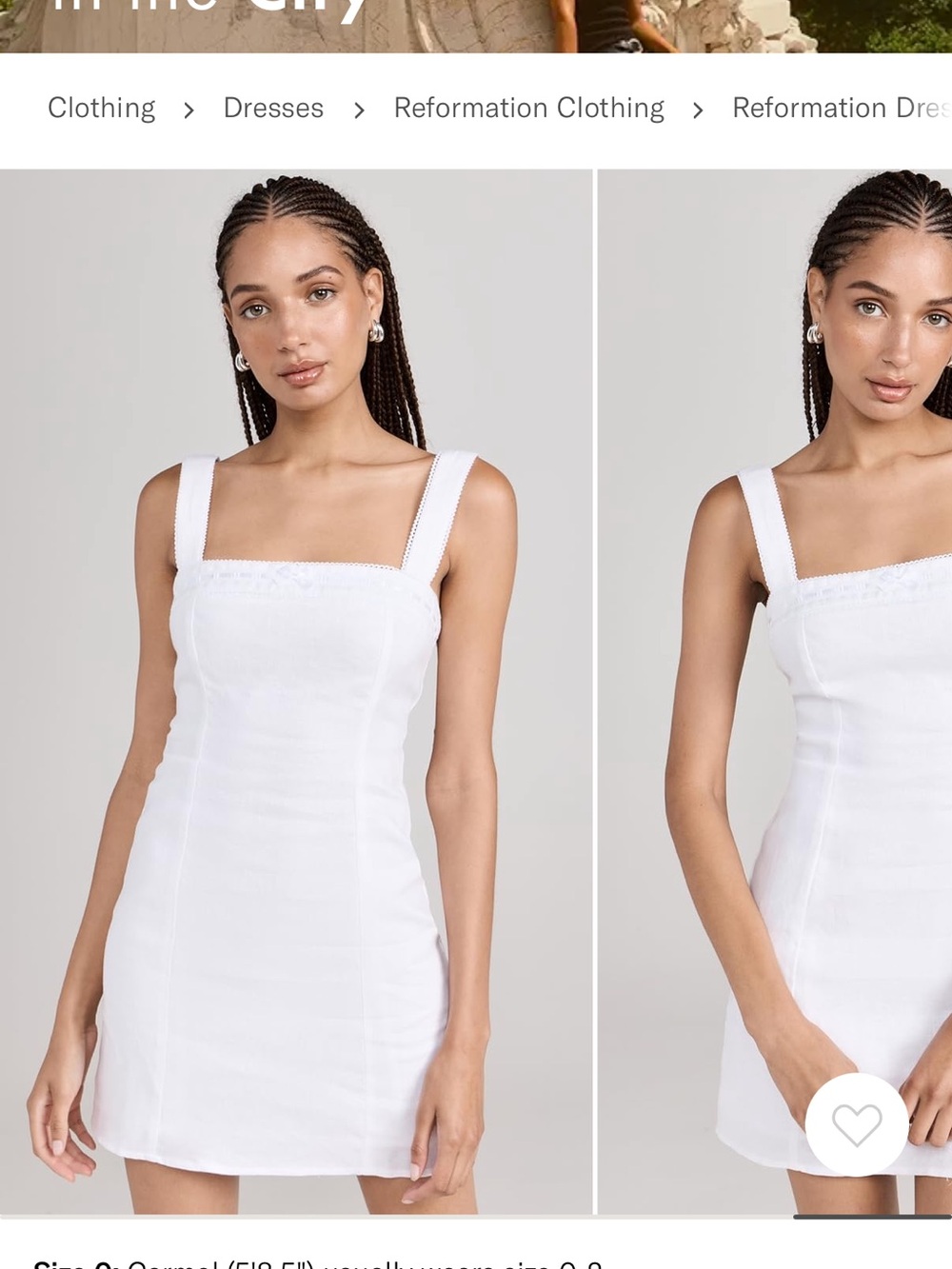 Reformation Elana White Square-Neck Mini Dress NWT - Picture 2 of 10